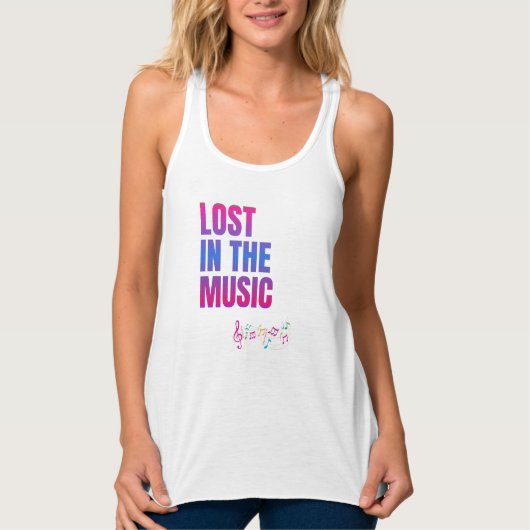 Lost in the Music white tanktop women (Voorkant)