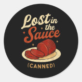 Lost In The Sauce Canned Funny Thanksgiving Food P Ronde Sticker (Voorkant)