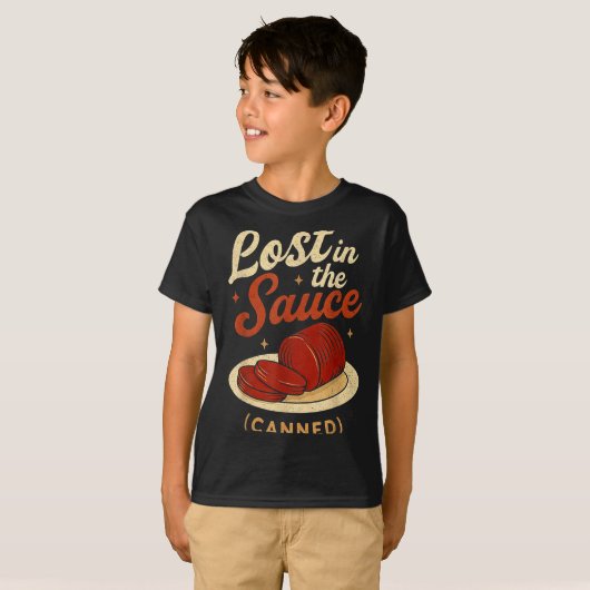 Lost In The Sauce Canned Funny Thanksgiving Food P T-shirt (Voorkant volledig)