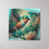 Lost in the Sea — Hummingbird Textured Painting Canvas Afdruk (Voorkant)