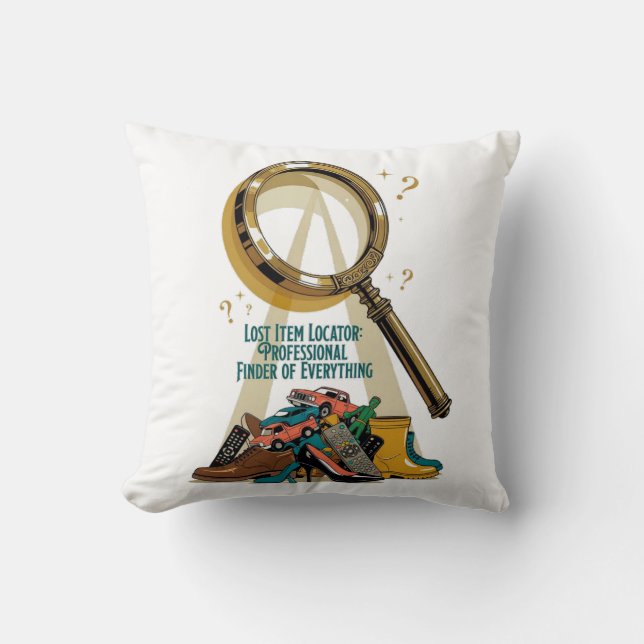 Lost Item Locator T Shirt, Professional Finder Mug Kussen (Voorkant)