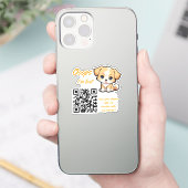 Lost Item Return QR Sticker Adorable Puppy (Telefoon)