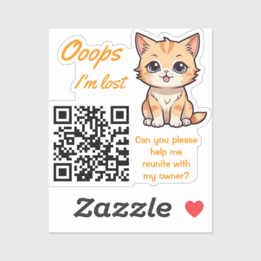 Lost Item Return QR Sticker Fully Customizable (Vel)