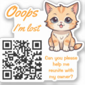 Lost Item Return QR Sticker Fully Customizable (Voorkant)