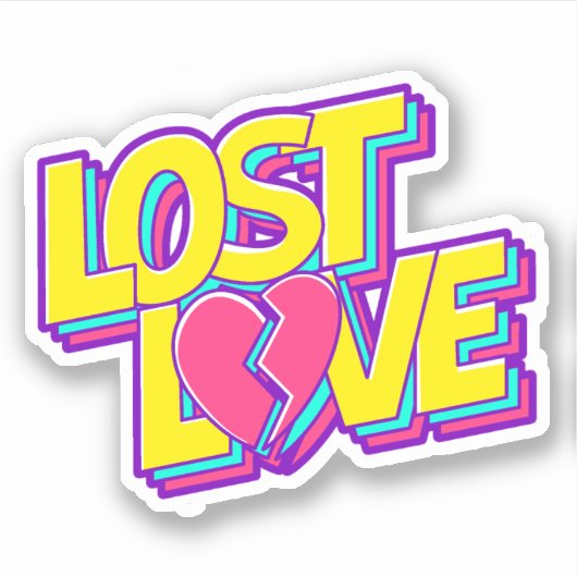 LOST LOVE Custom-Cut Vinyl Sticker (Voorkant)