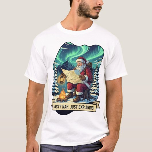 Lost Nah Just Exploring Santa Design T-shirt (Voorkant)