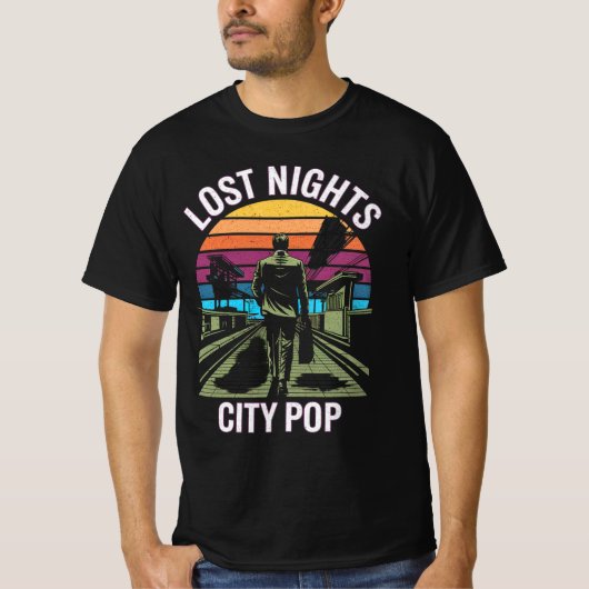 Lost Nights City Pop Vaporwave esthetiek T-shirt (Voorkant)
