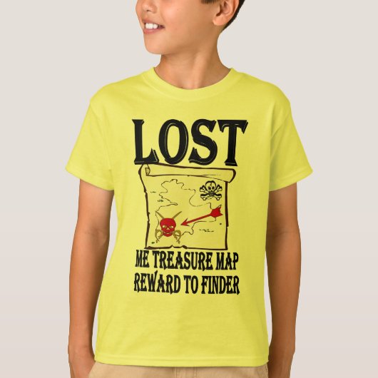 Lost Pirate Treasure Map T-shirt (Voorkant)