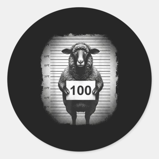 Lost Sheep And Found Wanted Mugshot Christian Men Ronde Sticker (Voorkant)
