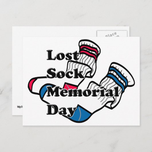 Lost Sock Memorial Day Briefkaart (Voorkant / Achterkant)