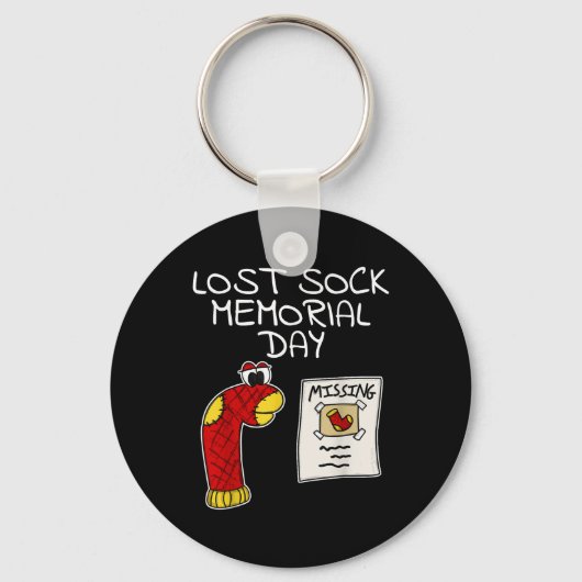 Lost Sock Memorial Day Funny Sleutelhanger (Voorkant)