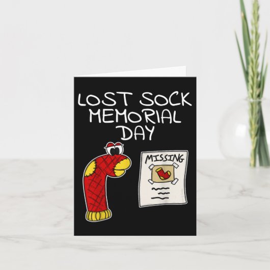 Lost Sock Memorial Day Grappig  Kaart (Voorkant)