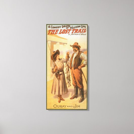 Lost Trail Comedy - Vrouwen Gevist Western Canvas Afdruk (Voorkant)