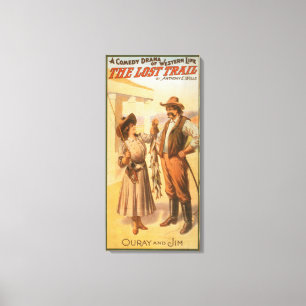 Lost Trail Comedy - Vrouwen Gevist Western Canvas Afdruk