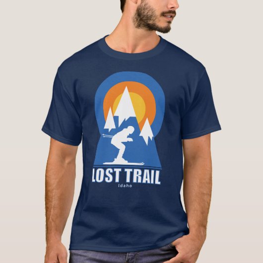 Lost Trail Ski Sunset Retro T-shirt (Voorkant)