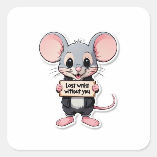 Lost Without You! – Tiny Mouse Sticker (Voorkant)