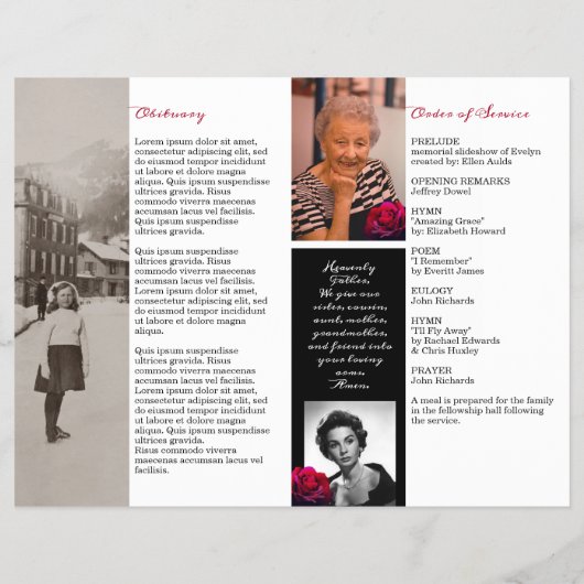 Loste One Red Rose Memorial Service Programme Flyer (Achterkant)