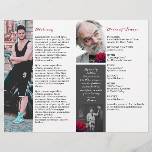 Loste One Red Rose Memorial Service Programme Flyer (Achterkant)