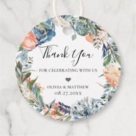 Lot Blauw Perzik Botanische Wreate Bedankjes Labels