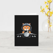 Lot Cat Fighter Jet Funny Aviation Kitty Design  Kaart (Gele Bloem)