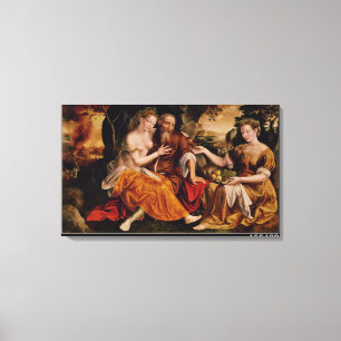 Lot en zijn Daughters, c.1565 Canvas Afdruk