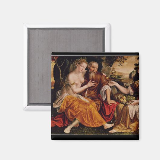 Lot en zijn Daughters, c.1565 Magneet (Voorkant / Achterkant)