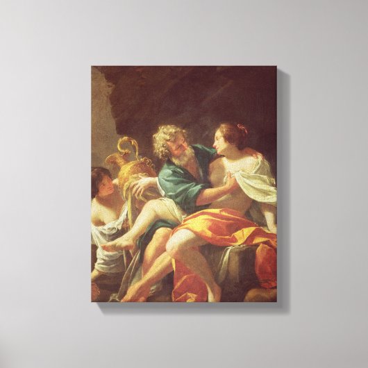 Lot en zijn Daughters, c.1630 (olie op canvas) Canvas Afdruk (Voorkant)
