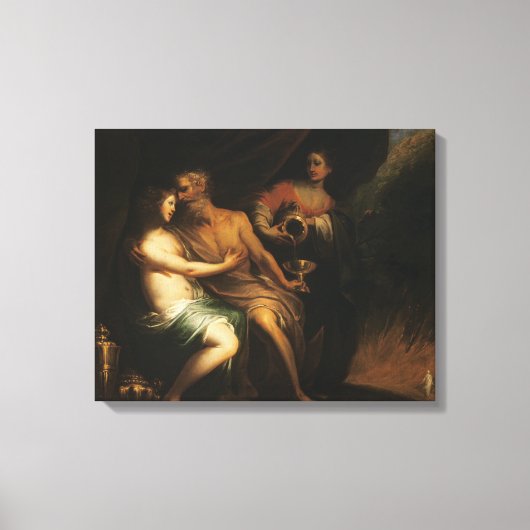 Lot en zijn Daughters (olie op doek) 3 Canvas Afdruk (Voorkant)