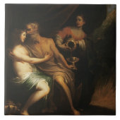 Lot en zijn Daughters (olie op doek) 3 Tegeltje (Voorkant)