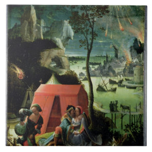 Lot en zijn Daughters (olie op het paneel) Tegeltje