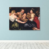 Lot en zijn dochters canvas afdruk (Insitu (Houten vloer))