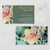 Lot gele orchidee bloem botanisch groen visitekaartje (Voorkant / Achterkant)