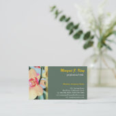 Lot gele orchidee bloem botanisch groen visitekaartje (Staand voorkant)