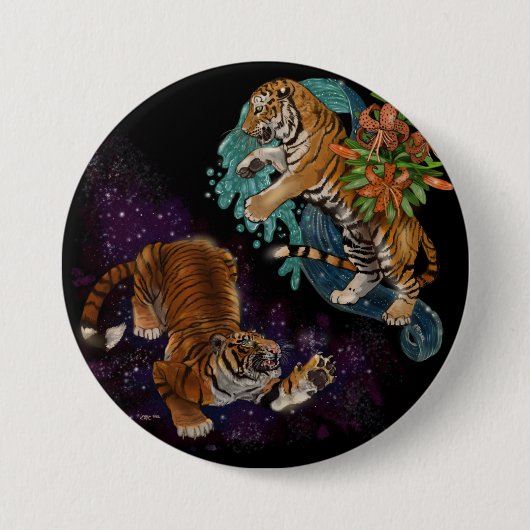 Lot in de sterren ronde button 7,6 cm (Voorkant)