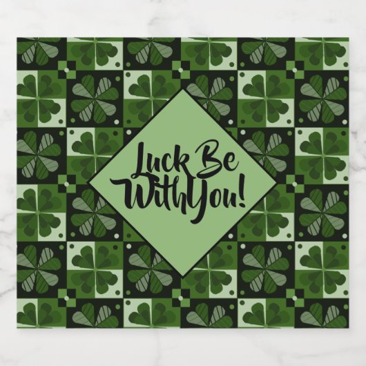 Lot mee met je Shamrock Checkerboard Patroon Bier Etiket (Enkel label)