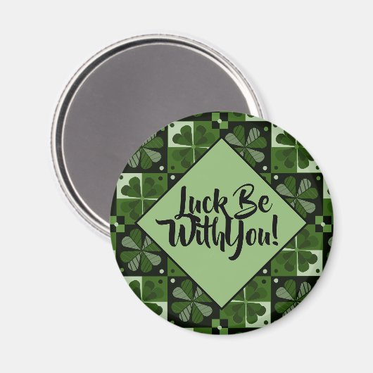 Lot mee met je Shamrock Checkerboard Patroon Magneet (Voorkant / Achterkant)