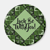 Lot mee met je Shamrock Checkerboard Patroon Magneet (Voorkant)