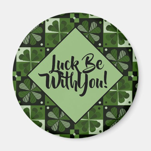 Lot mee met je Shamrock Checkerboard Patroon Magneet (Voorkant)
