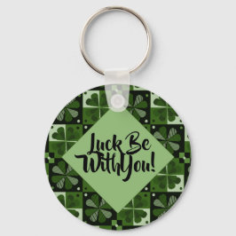 Lot mee met je Shamrock Checkerboard Patroon Sleutelhanger