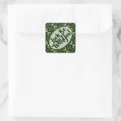 Lot mee met je Shamrock Checkerboard Patroon Vierkante Sticker (Tas)