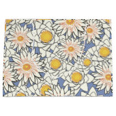 Lot retro patroon van bloemen l Birthday l Blue Groot Cadeauzakje (Voorkant)