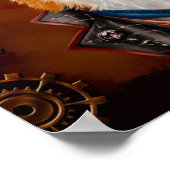 Lot vos in steampunk kleren. Waterverf tekening Poster (Hoek)