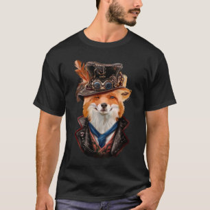 Lot vos in steampunk kleren. Waterverf tekening T-shirt