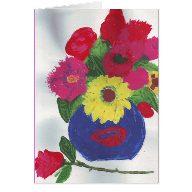 Lot waterverf bloemen vaas (Voorkant)