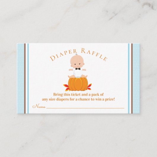 Lotekaartjes voor jongenspompoenluiers visitekaartje (Voorkant)