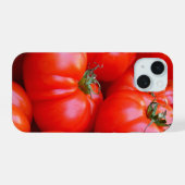 Loten rode tomaten met ripe iPhone 15 case (Achterkant horizontaal)