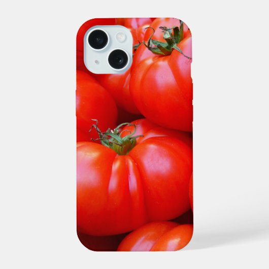 Loten rode tomaten met ripe iPhone 15 case (Achterkant)