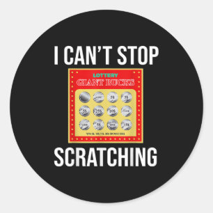 Loterij waar ik niet mee kan stoppen met krabben - ronde sticker