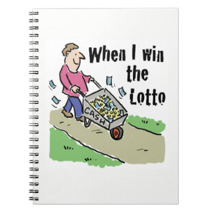 Loterij Winnend Ontwerp Man met Kruiwagen van Geld Notitieboek