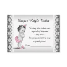 Loterijticket voor babymeisjesluier vintage